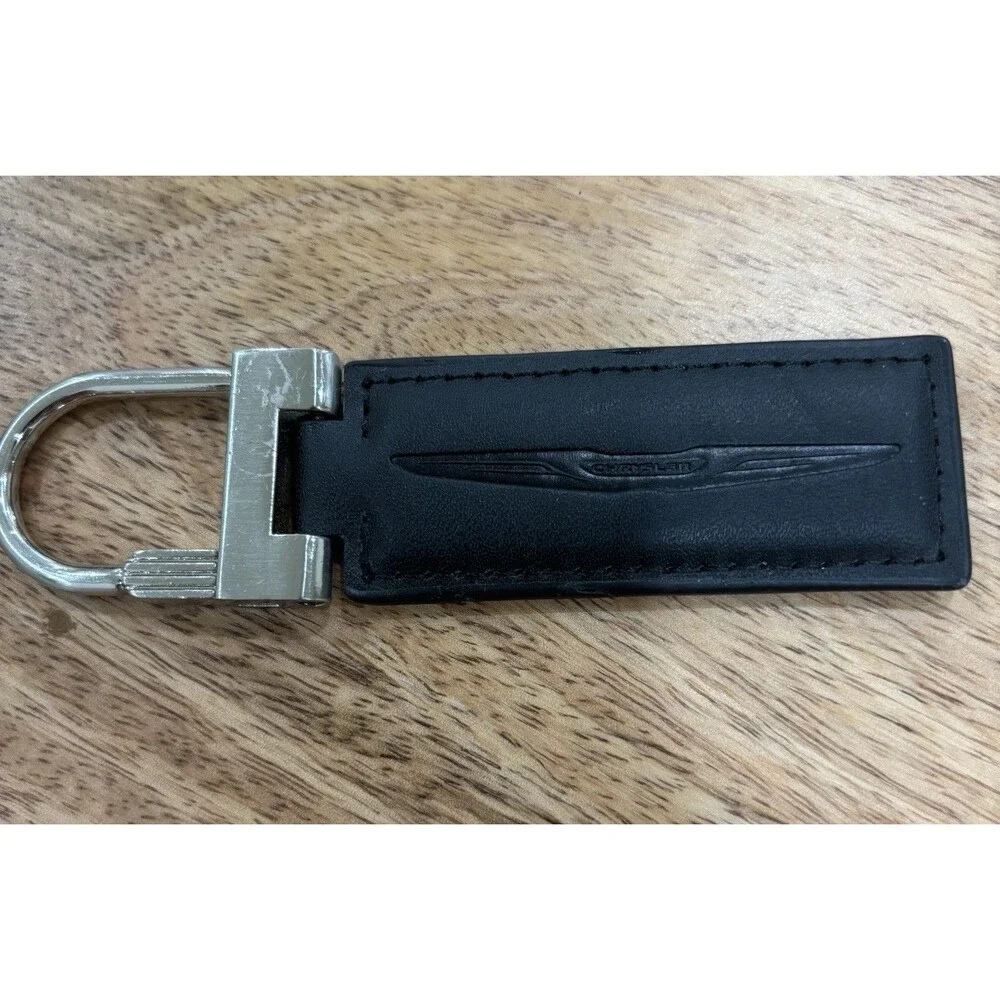 Chrysler Black Leather Keychain